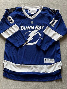 Tampa Bay Lightning Steven Stamkos Jersey Youth L/XL Blue Reebok #91 NHL Hockey